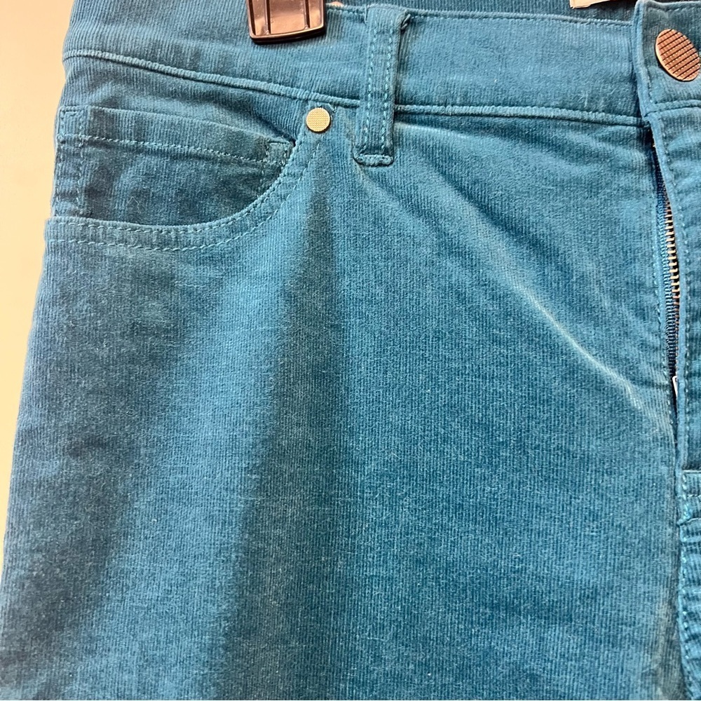 Cabi High Skinny Jeans Teal Blue Size 8 Corduroy Slim Stretch Pants - Picture 3 of 4